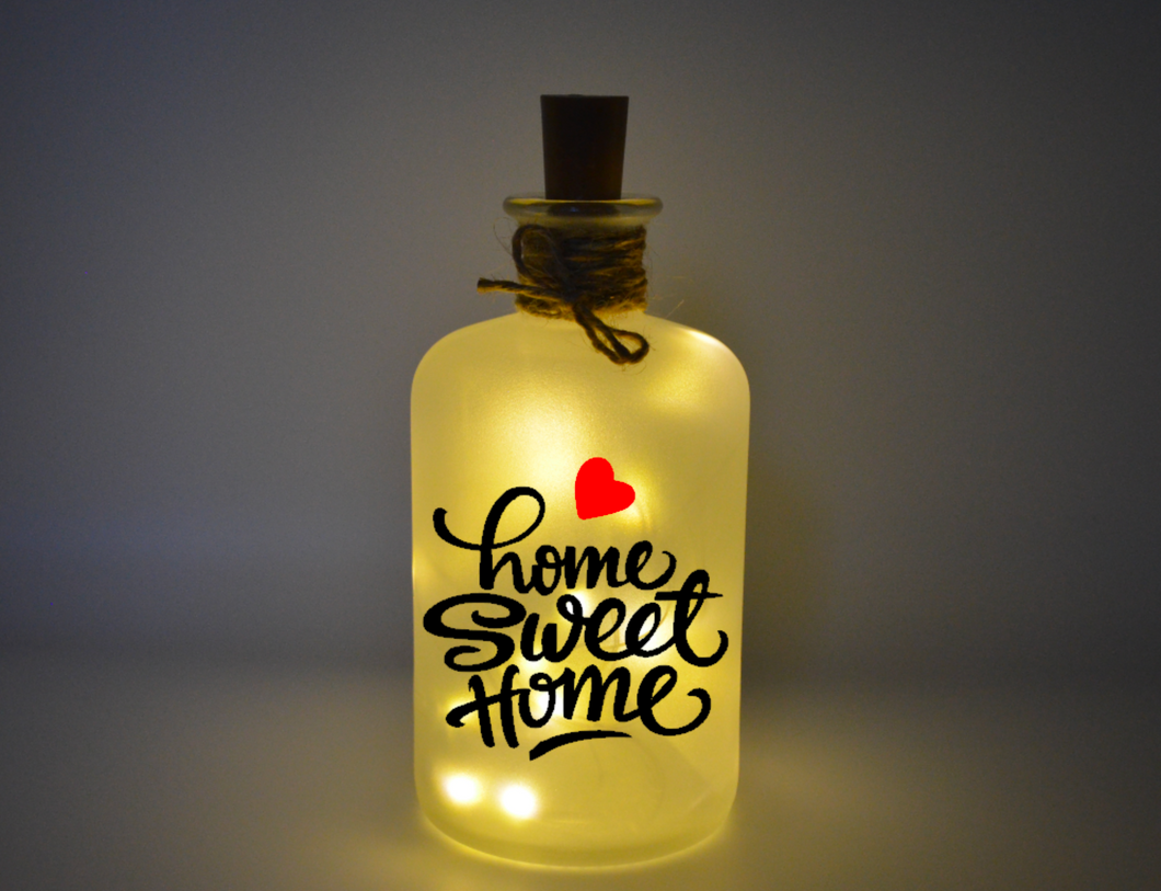 Flaschenlicht Home sweet home