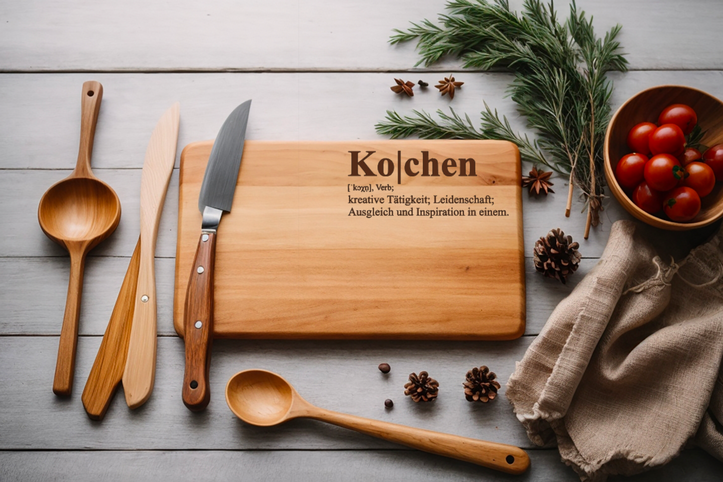 Frühstücksbrett Kochen Definition mit Herz