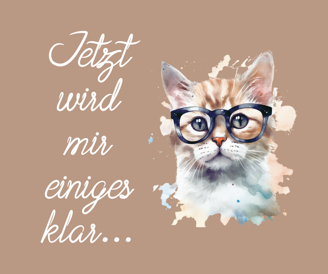 Brillenputztuch - Katze beige Jetzt wird mir einiges klar