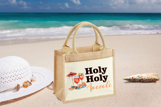 Jutetasche - Holy Holy Aperoli - Lustiges Geschenk für Frauen