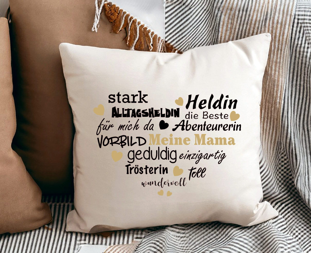 Kissen - Meine Mama Geschenk Alltagsheldin Herz