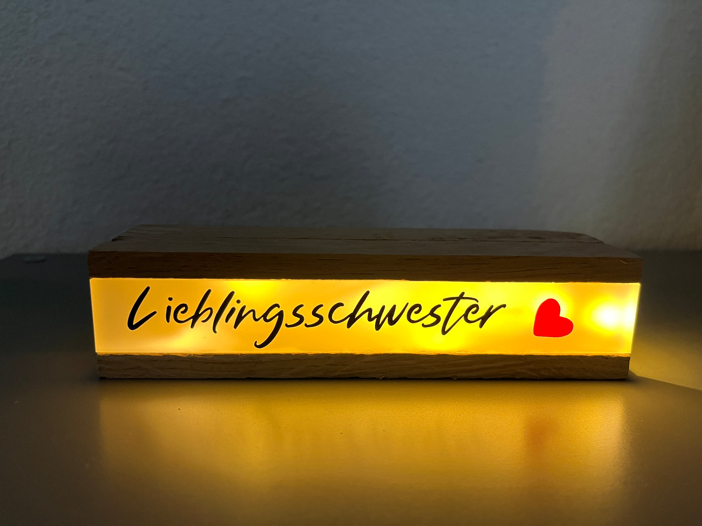 Lichtleiste LED Acryl Lieblingsschwester