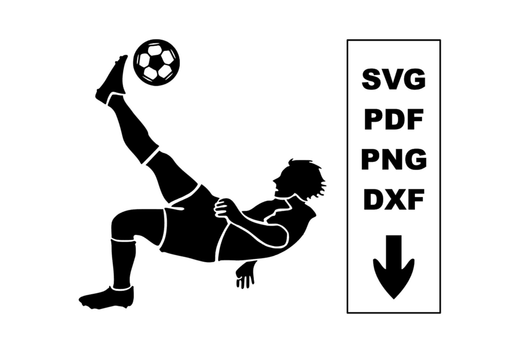 Plottervorlage Fußballer SVG, PNG, DXF, PDF