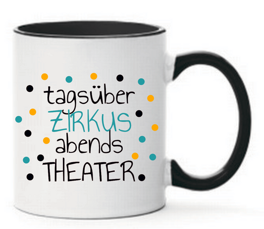 Tasse Tagsüber Zirkus abends Theater Punkte mint orange Farbwahl