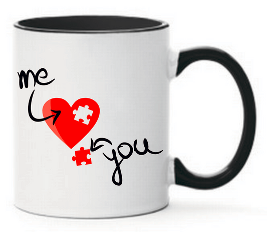 Tasse me you Puzzle Puzzleteil Herz Farbwahl