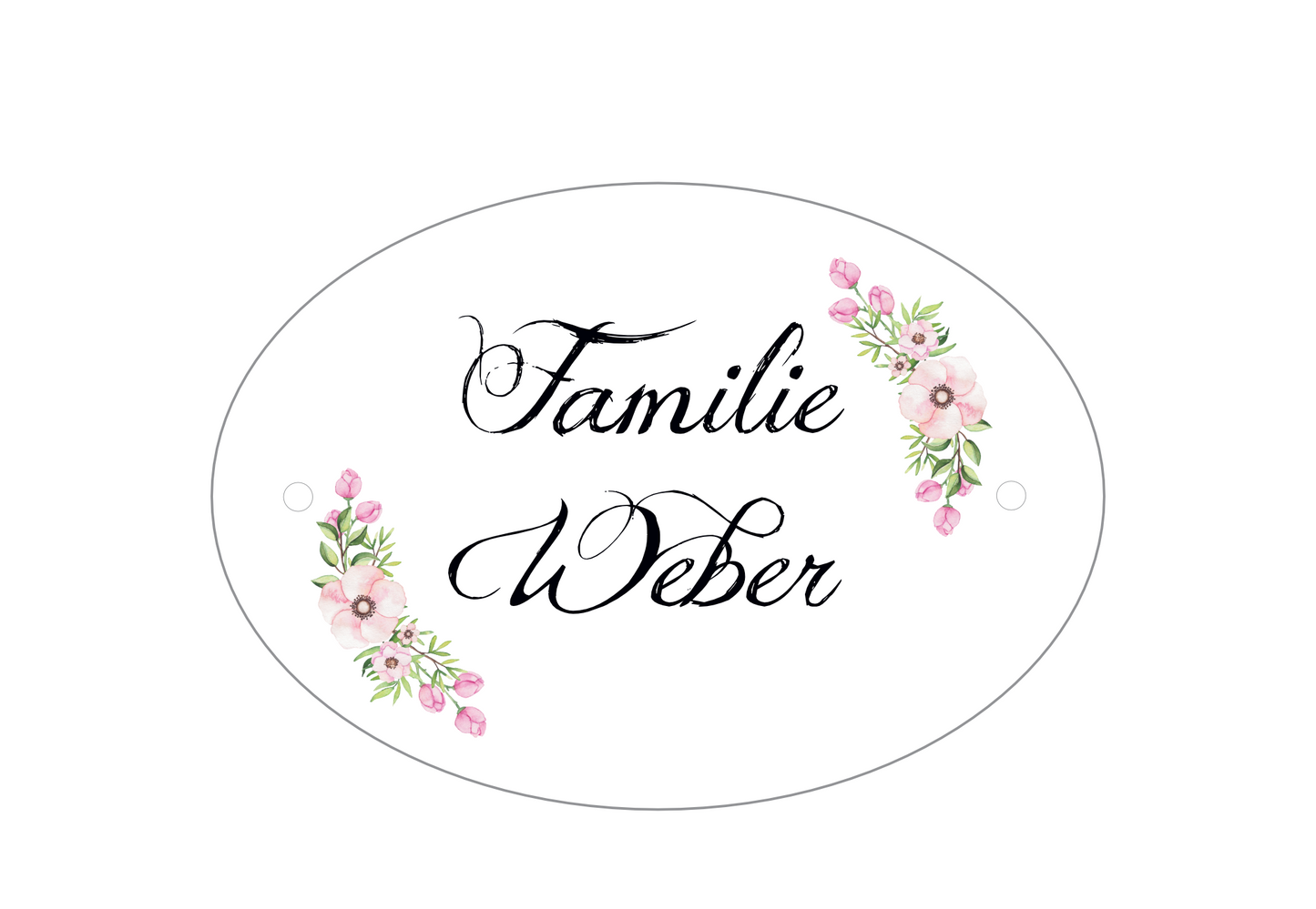 Türschild Familie Weber Blumen personalisiert