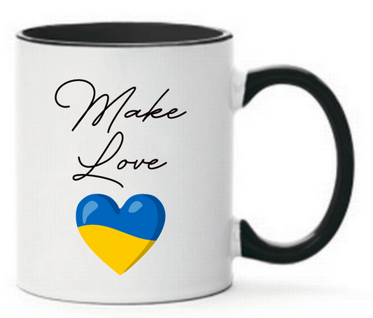 Tasse Make Love Herz Farbwahl