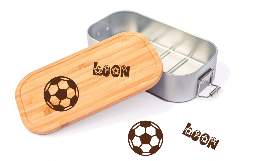 Lunchbox Fußball mit Namen Brotdose