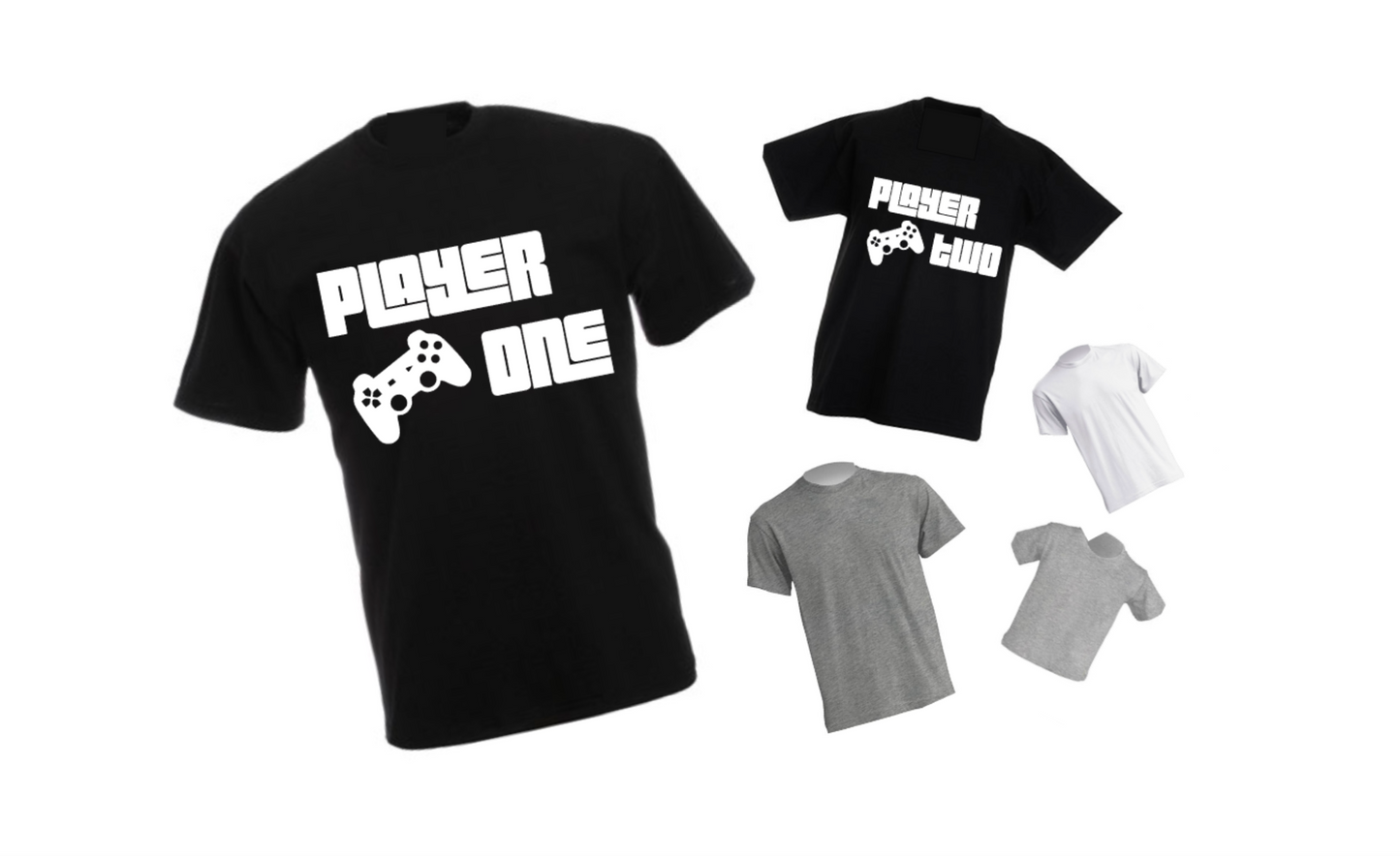 Shirt T-Shirt Player One Gamer Play Two Partnerlook