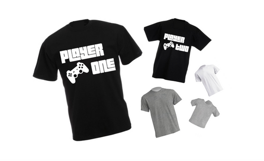 Shirt T-Shirt Player One Gamer Play Two Partnerlook