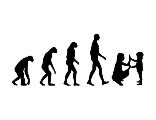 Bügelbild Erzieherin Evolution freie Farbwahl