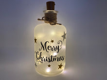 Lade das Bild in den Galerie-Viewer, Flaschenlicht Merry Christmas Sterne Gold Klein Kursiv
