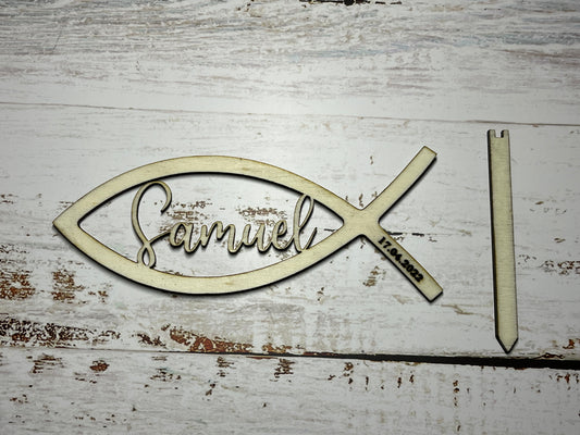 Cake Topper Fisch mit Namen