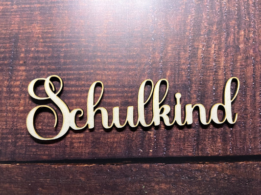 Holz Schulkind Schnörkel