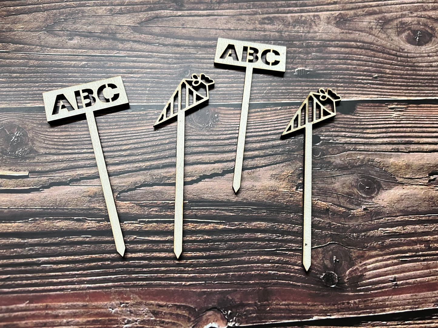 Cake Topper Holz ABC Schild Schultüte einzeln - Set