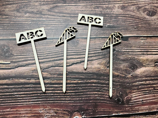 Cake Topper Holz ABC Schild Schultüte einzeln - Set