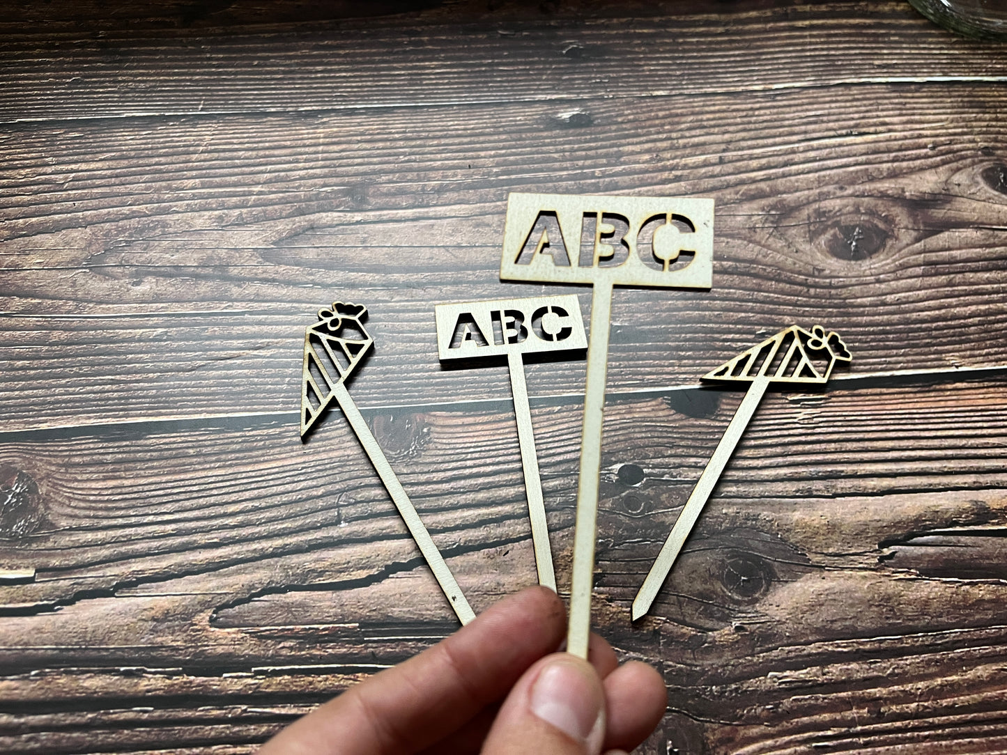 Cake Topper Holz ABC Schild Schultüte einzeln - Set