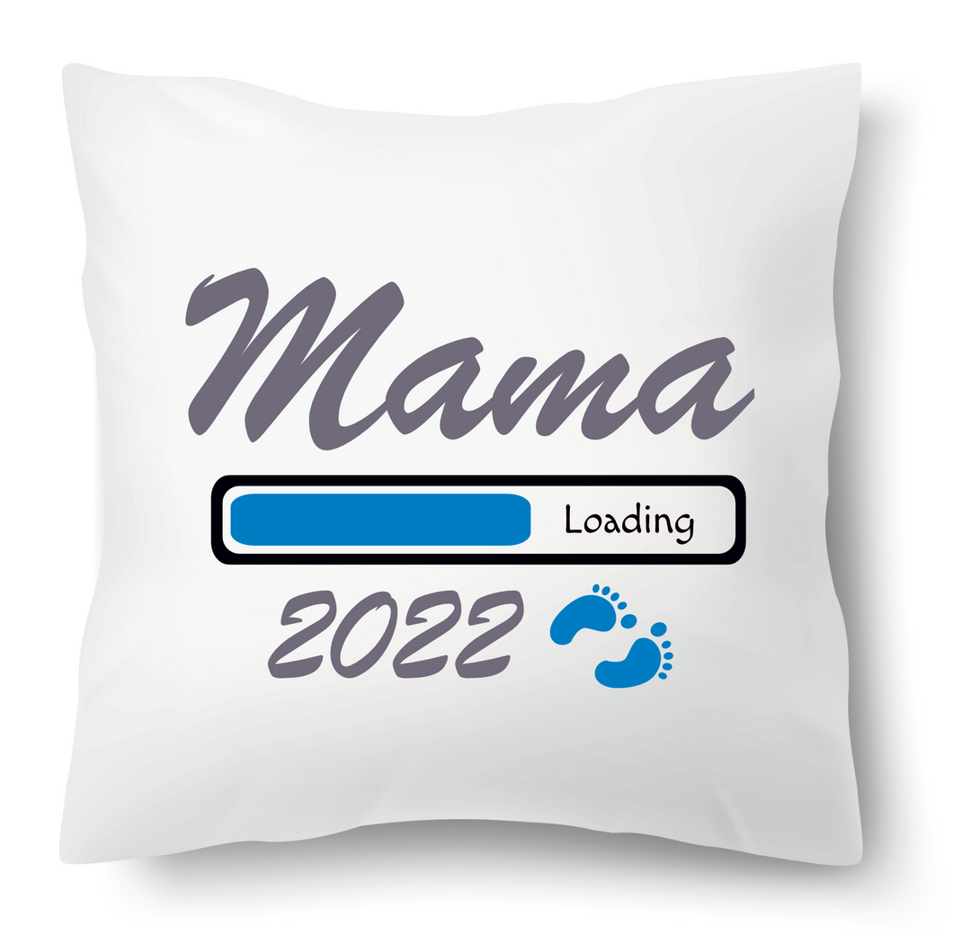 Kissen Mama 2022 Loading Blau