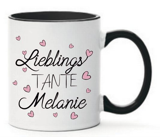 Tasse Lieblings Tante mit Name Farbwahl