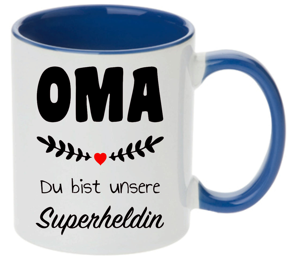 Tasse Oma Du bist unsere Superheldin Farbwahl