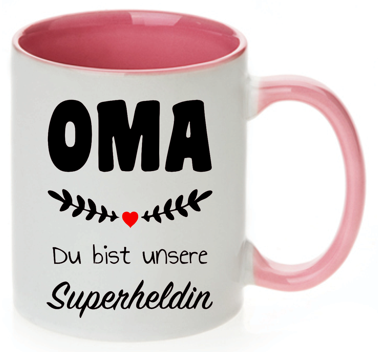 Tasse Oma Du bist unsere Superheldin Farbwahl