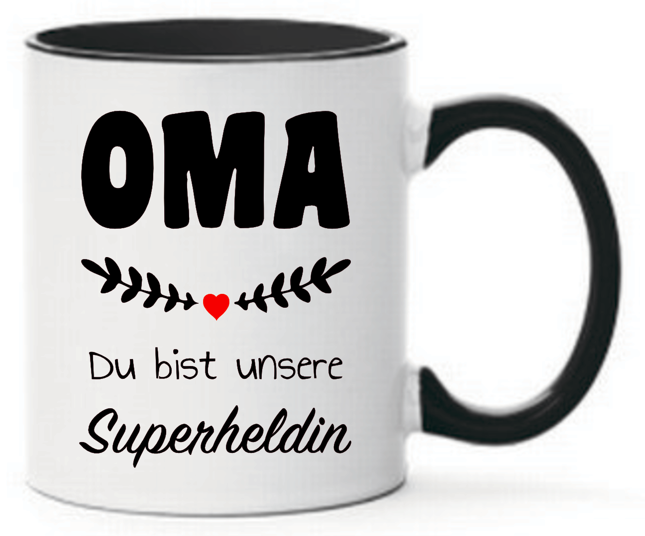 Tasse Oma Du bist unsere Superheldin Farbwahl