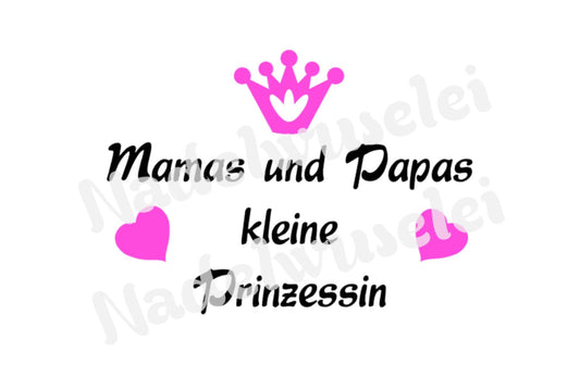 Bügelbild Mamas und Papas süße Prinzessin Farbwahl