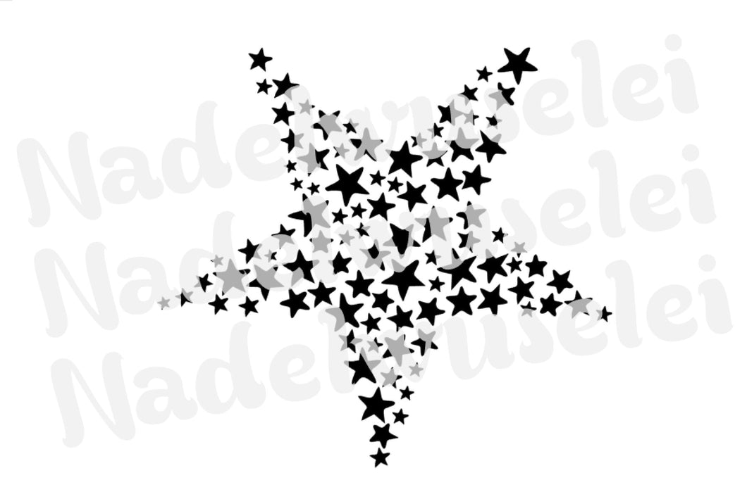 Plottervorlage Sterne im Stern Plotter SVG, PNG, DXF