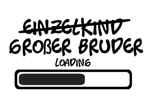 Bügelbild Großer Bruder Loading Einzelkind Farbwahl