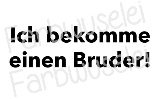 Bügelbild Ich bekomme einen Bruder Farbwahl