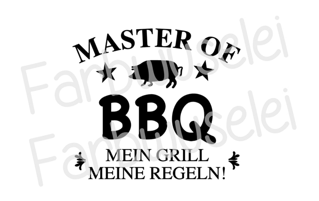 Bügelbild Master of BBQ Grill Farbwahl