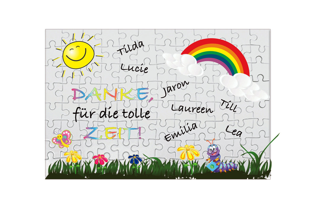 Puzzle Abschied Kindergarten Schule Danke für die tolle Zeit 96 Teile Abschiedsgeschenk