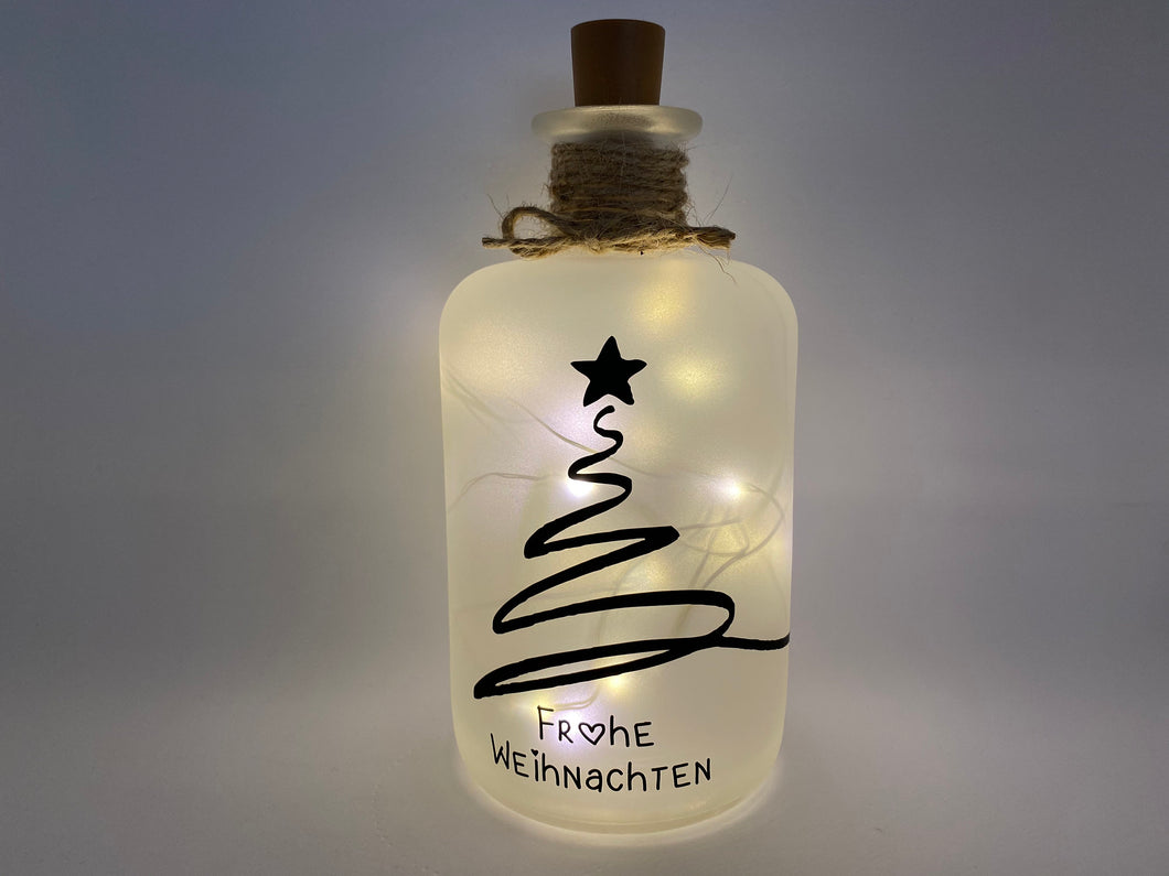 Flaschenlicht Frohe Weihnachten Weihnachtsbaum