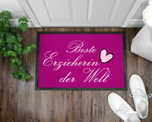 Fußmatte Beste Erzieherin der Welt pink