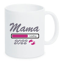 Lade das Bild in den Galerie-Viewer, Tasse Mama 2022 Loading Pink Weiße Tasse bald werdende
