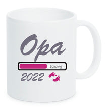 Lade das Bild in den Galerie-Viewer, Tasse Opa 2022 Loading Pink Weiße Tasse bald werdender

