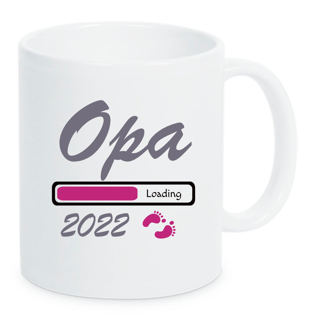Tasse Opa 2022 Loading Pink Weiße Tasse bald werdender