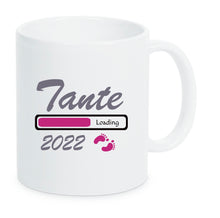 Lade das Bild in den Galerie-Viewer, Tasse Tante 2022 Loading Pink Weiße Tasse bald werdende

