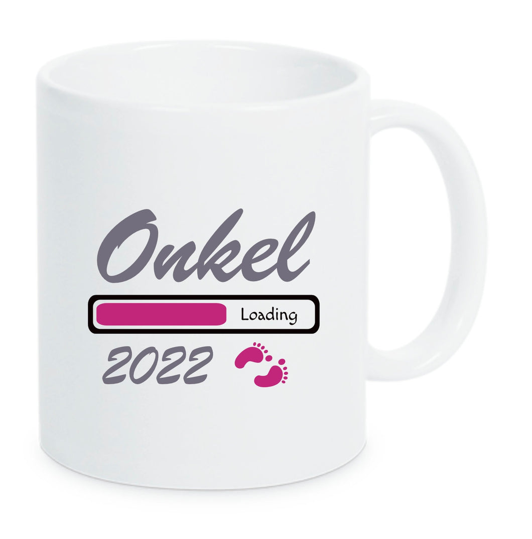 Tasse Onkel 2022 Loading Pink Weiße Tasse bald werdender